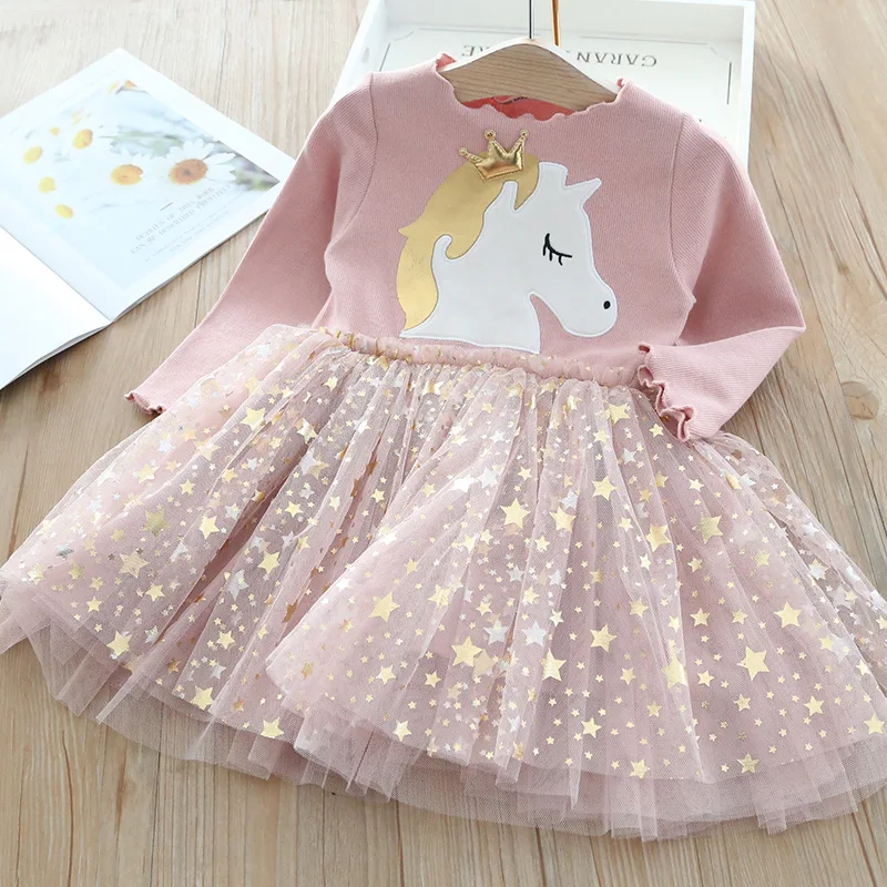 Girls' Unicorn Star Mesh Dress 1