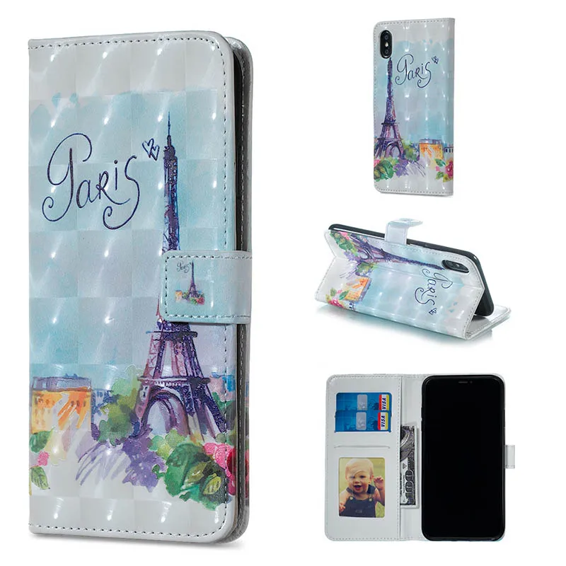 Tower Кожаный чехол-бумажник для samsung Galaxy S6, S7 Edge, S8, S9 Plus, S9+, A3, A5,, Цветочный Череп, откидная крышка, защита от падения на 360 градусов, B67 - Цвет: Tower