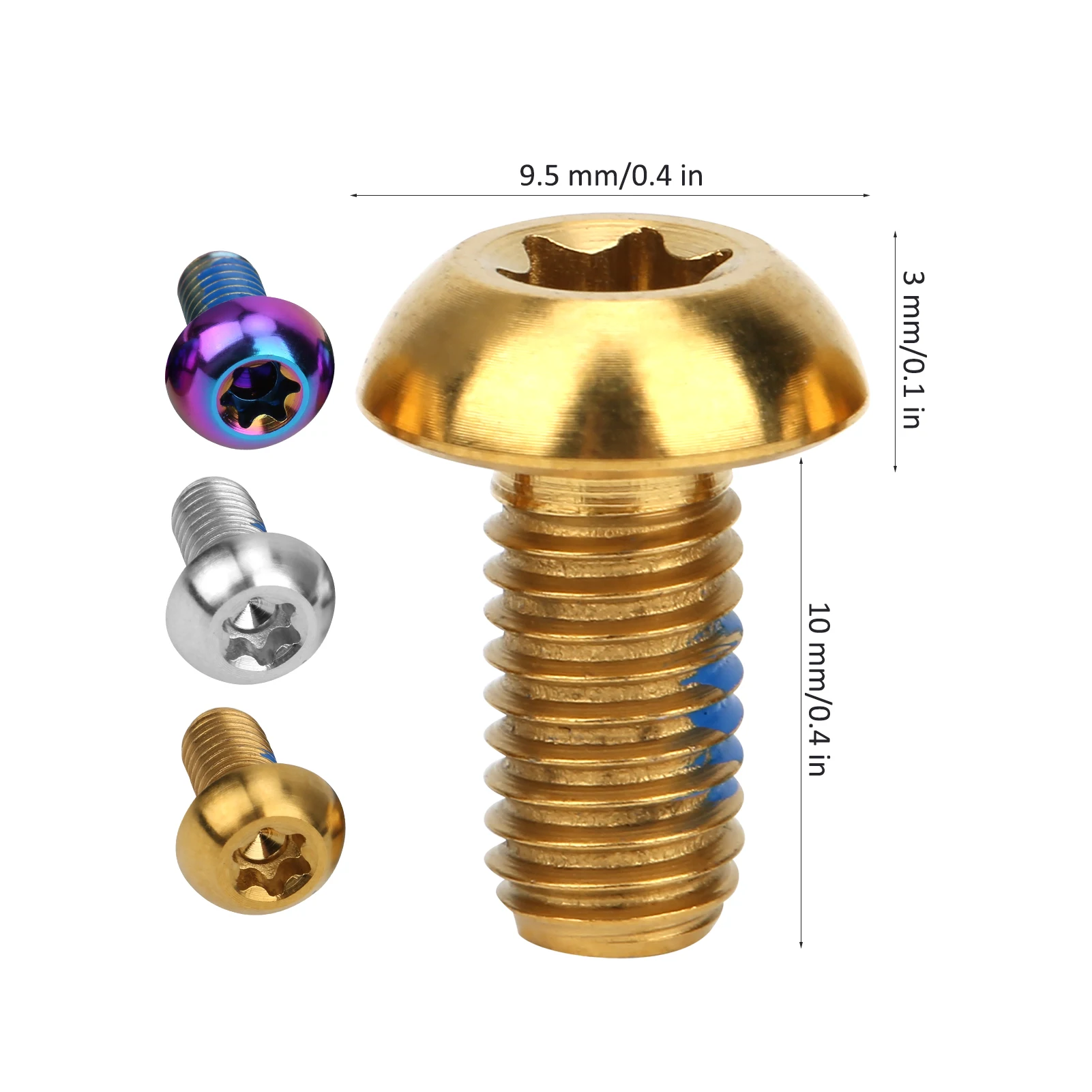 6pcs/box M5x10mm Bike Screws Titanium Alloy Bolts Bicycle Brake Rotor Disc T25 |