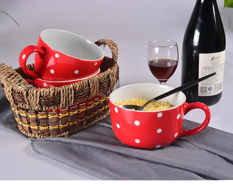 Европейский Стиль Красный Творческие керамика завтрак молоко закуски к чаю каша Крупы чашки ресторанах западного стиля студентов бытовой