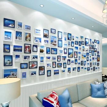 

108 Pieces/Set European Series Photo Frame Creative Family Living Room Large Simple Modern City Mediterranean Photo Wall Home De