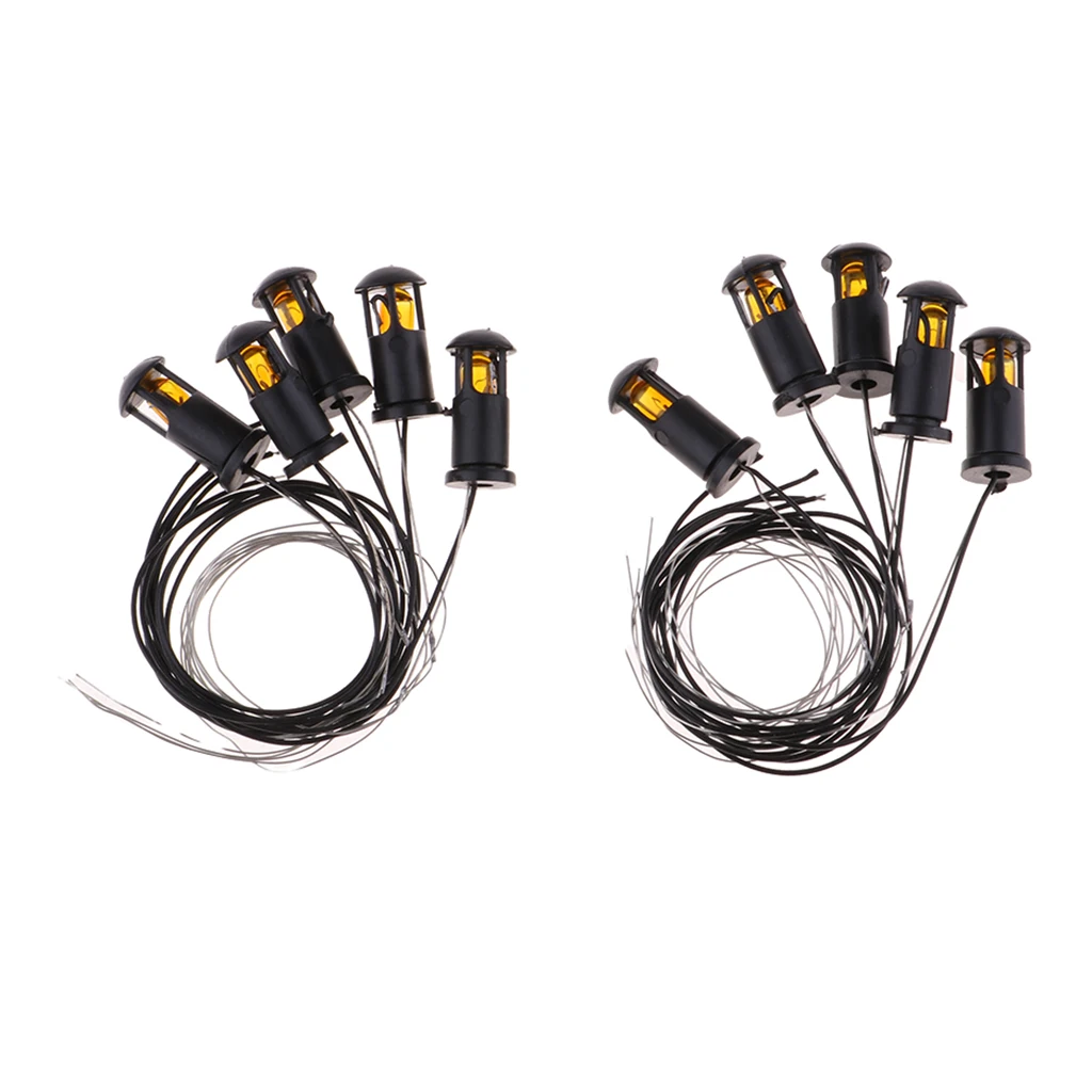 10 Pieces 1cm Height Lawn Model Light Lantern For Mini Landscape Dioramas