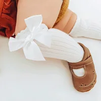 Mesh Newborn Baby Girls Kids for Christmas Winter Non-slip Socks Bow Summer Spring Terry Cotton Sokken Princess Knee High Long 3