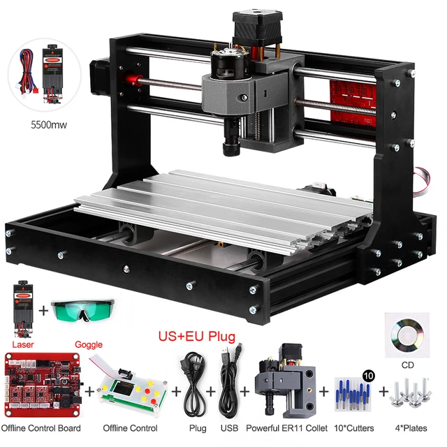 CNC 3018 Pro MAX Engraver With 300W Spindle Mini Engraving Machine Desktop  3 AXIS PCB Milling Machine With ER11 DIY Wood Router - AliExpress