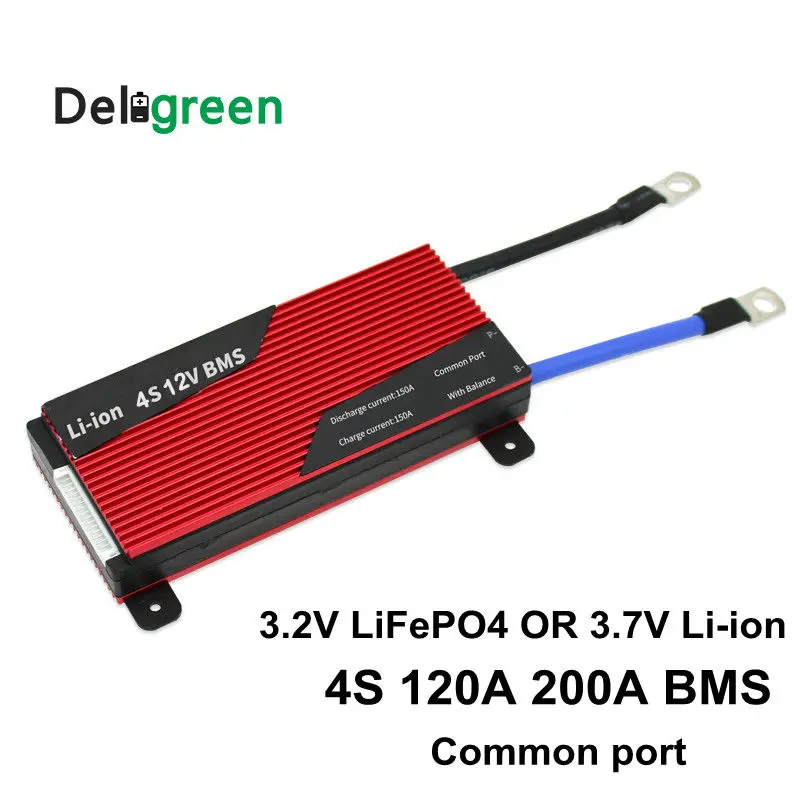 Best Deligreen 4S 120A 150A 200A 12V PCM PCB BMS for 3.2V LiFePO4 3.7V LiNCM battery pack Li ion Battery Pack with balance function