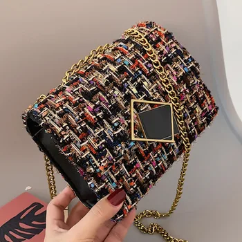 

Designer Mini Crossbody Bags For Women 2020 Winter Shoulder Messenger Bag Lady Chain Cell Phone Purses and Handbags Bolso Mujer