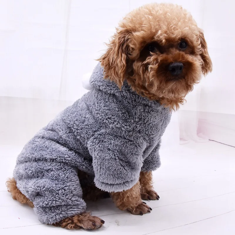 Теплая Флисовая зимняя одежда для собак, Забавный костюм для питомцев, теплое пальто для собак, одежда для маленьких собак, кофты для щенков, комбинезон, контроль насекомых