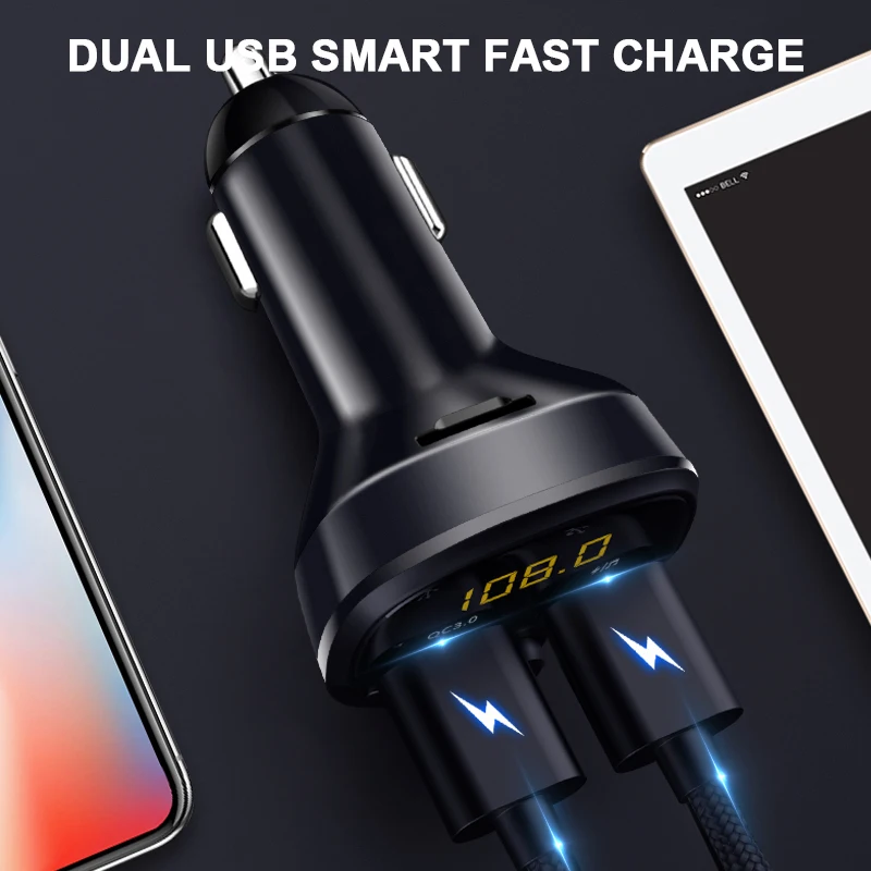 WIPERSIGNS, автомобильный комплект, Bluetooth 5,0, fm-передатчик, беспроводной, Hands Free, lcd, mp3-плеер, двойной USB, Автомобильное быстрое зарядное устройство, fm-модулятор