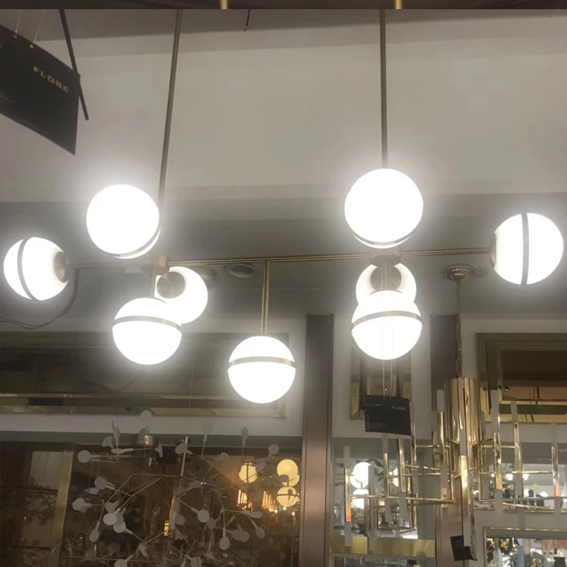 Американская Лофт RH Ретро металлическая круглая светодиодная люстра E14 Lustre Luminaria для гостиной, стеклянная люстра с подвеской