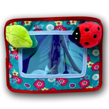 

Newest Carrier Stroller Car Hanging Baby Safety Mirror Toys Cute ladybug green leaf Sensory Development Baby Toys 0-12 Months