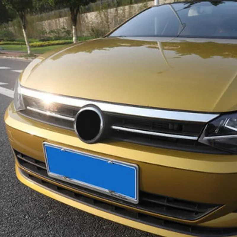 Tonlinker Exterior Up Racing Grills Cover case Sticker for Volkswagen POLO Car Styling 1 PCS Stainless steel Cover Sticker