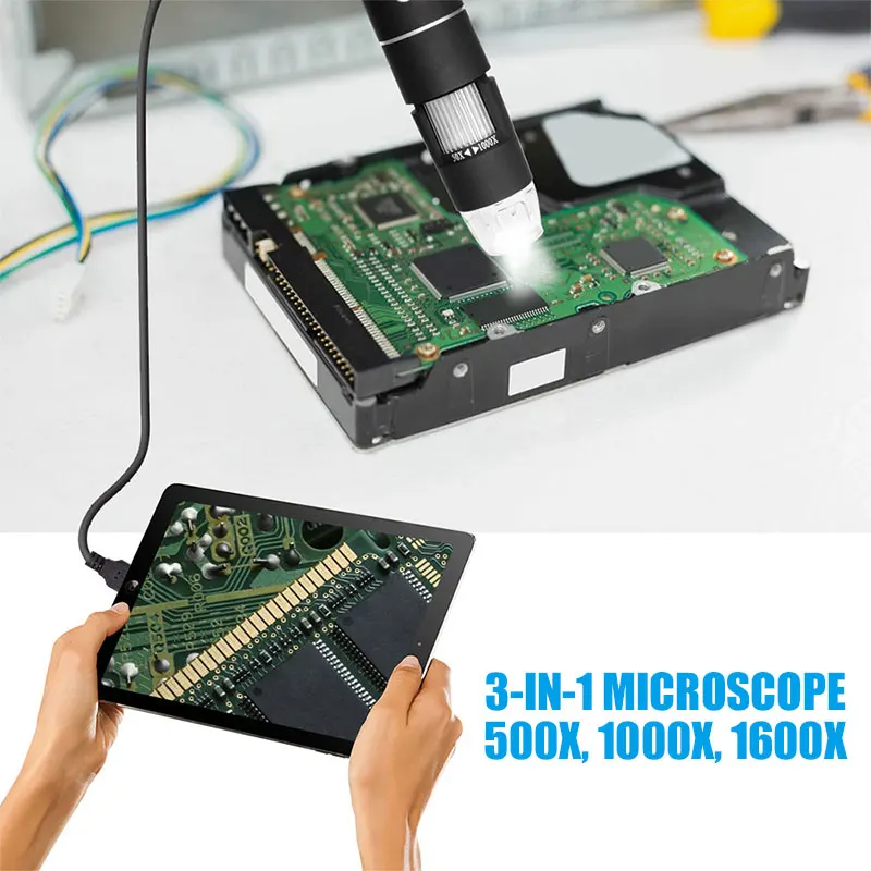 #*Cheap Digital Microscope ABS 3 in 1 Endoscope Computers Mobile Phones Real Time Video Portable Hand Held Endoscope Ear Cleaning Tool
