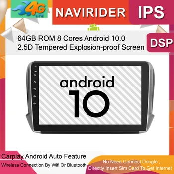 

Car Radio 10.1inch IPS Screen Monitor GPS Tape Recorder Bluetooth Android 10.0 For Peugeot 2008 208 Multimedia Player Navigation