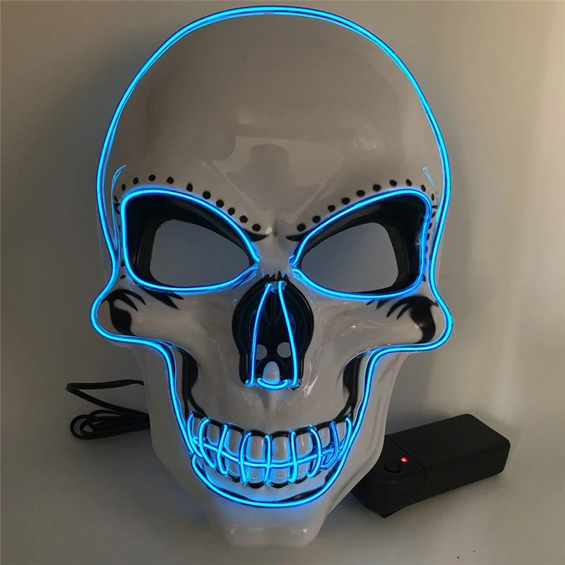 1 шт. Новые Маски для лица на Хэллоуин DIY крутой светодиодный шлем мотоциклетный шлем Байкер Спорт на открытом воздухе щит для лица тактическая маска 3D череп маска