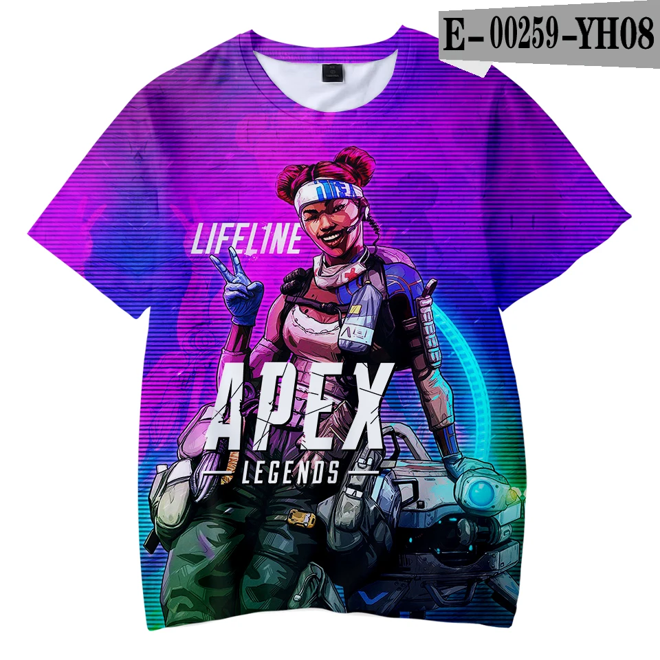 Футболка унисекс для мальчиков и девочек; Apex Legends с 3D принтом; повседневные крутые Топы; футболки; Koszulki; детская футболка для подростков; Camista
