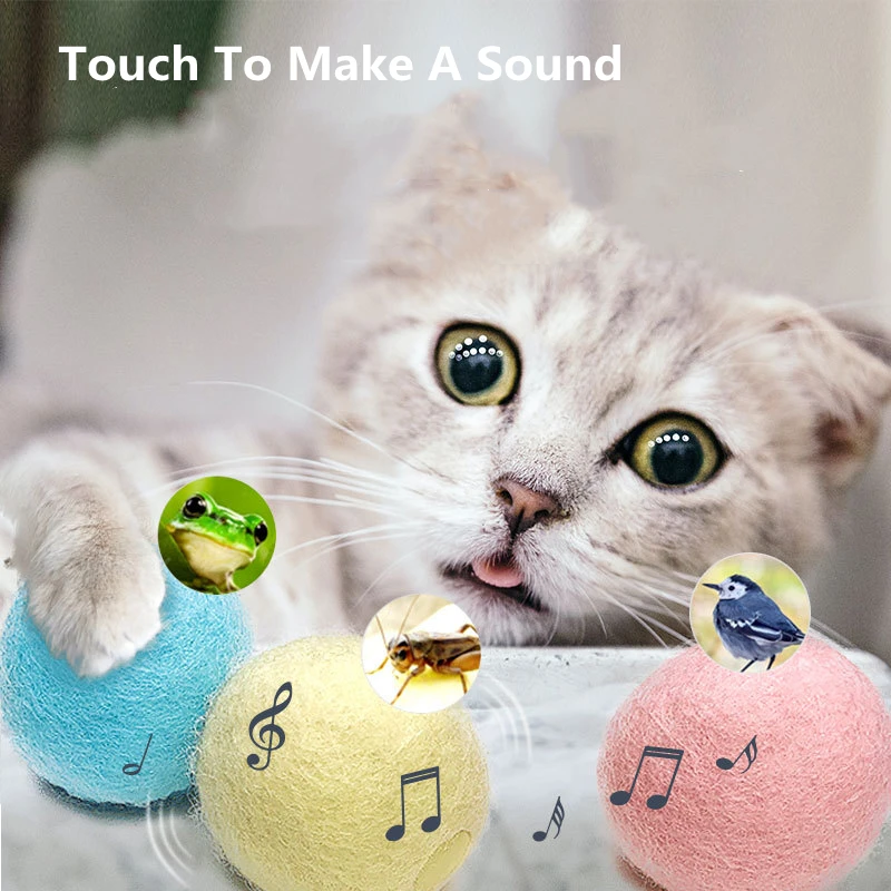 Smart Cat Toys Interactive Ball Catnip Cat Training Toy New Gravity Smart Touch Sounding Pet Toys Squeak Toys Ball