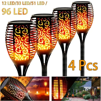 

96 LED Solar Flame Light Outdoor Waterproof Flicker Torch LED Solar Garden Lights Holiday Flicker Lawn Lights for Garden Path