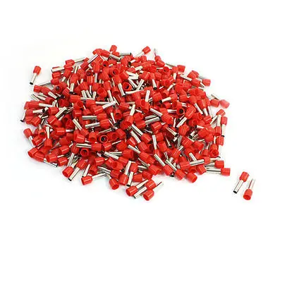 

1000Pcs Pipe Pre Insulation Terminal Tube Connector Red for 10AWG Wire