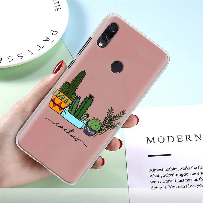 Милые чехлы для телефонов с изображением кактуса в горшках для Redmi 7 7A 8A K20 Pro 6 6A 5 Plus Redmi Note 5 6 7 8 Pro 8T S2 GO