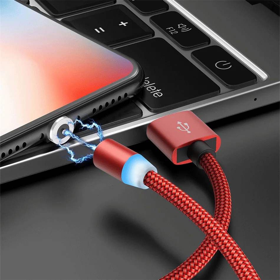 ERILLES Магнитный USB кабель светодиодный Micro usb type C Магнитный зарядный кабель для iPhone X 7 8 XS Max XR huawei samsung Xiaomi