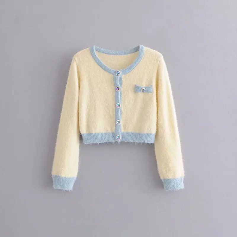 YF29 white coat Bazaleas Винтажный Оранжевый Синий лоскутный женский костюм спортивный костюм женский кардиган ретро и мини-юбка harajuku Прямая поставка - Цвет: YF29 white coat