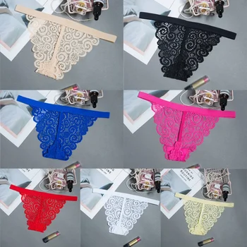 

Low-rise thong for women's fashion new sexy temptation underwear slim lace solid color thong hollow underwear