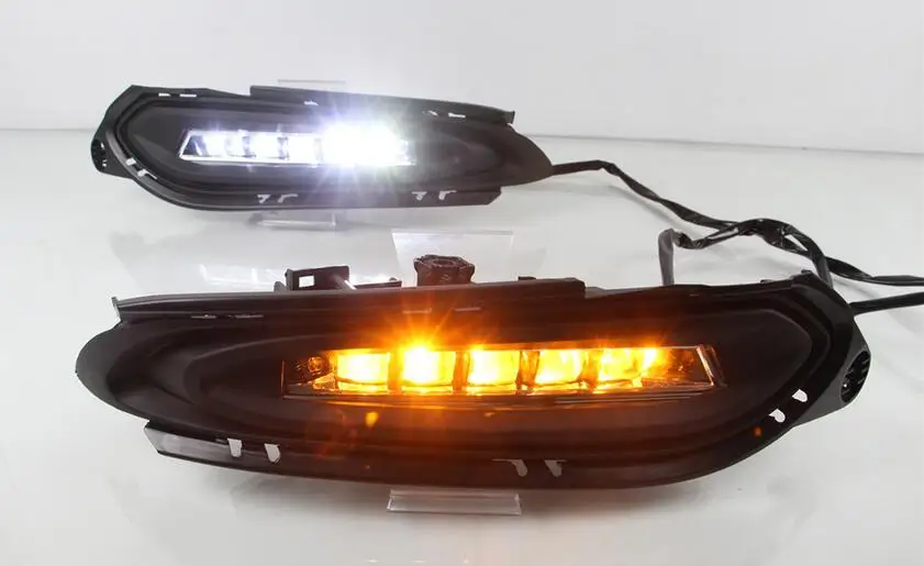 DRL для Honda hr-v HR-V 12V светодиодный автомобильный дневной ходовой свет противотуманная фара с динамическим поворотным сигналом