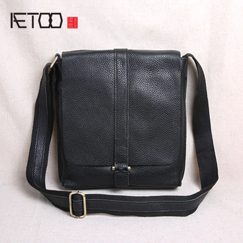 

BJYL New clamshell tide layer cowhide cross section shoulder bag men's Messenger bag casual leather men bag