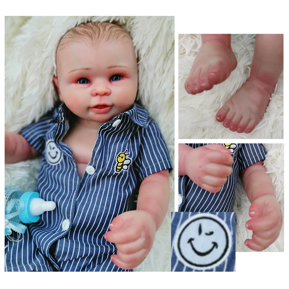 NPK Новое поступление 20 дюймов полный кремний тело Reborn Baby кукла Ванна Bonecas игрушка милая Реалистичная игрушка для девочек подарок на день рождения