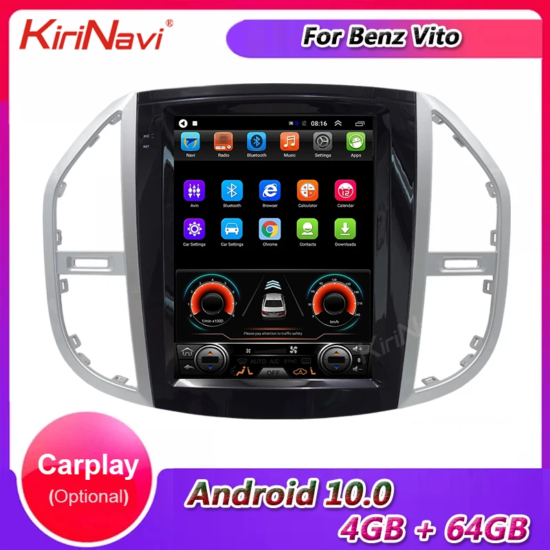 Автомагнитола KiriNavi Telsa с вертикальным экраном 12 1 дюйма Android 10 0 для Mercedes Benz VITO Metris