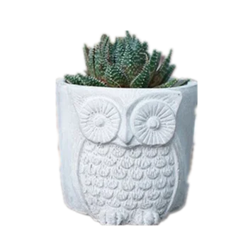 

3D Candle Holder Clay Flower Pot Silicone Molds DIY Owl Animal Vase Making Concrete Planter Mould