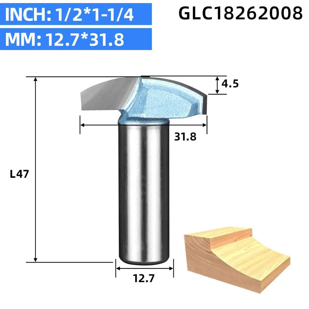 LIDIAO 1pc 1/2 Industrial Tungsten Thin Small Round Bowl Router Bits Wood Engraving Tool Woodworking Milling Cutter End Mill - Длина режущей кромки: 12.7x31.8mm