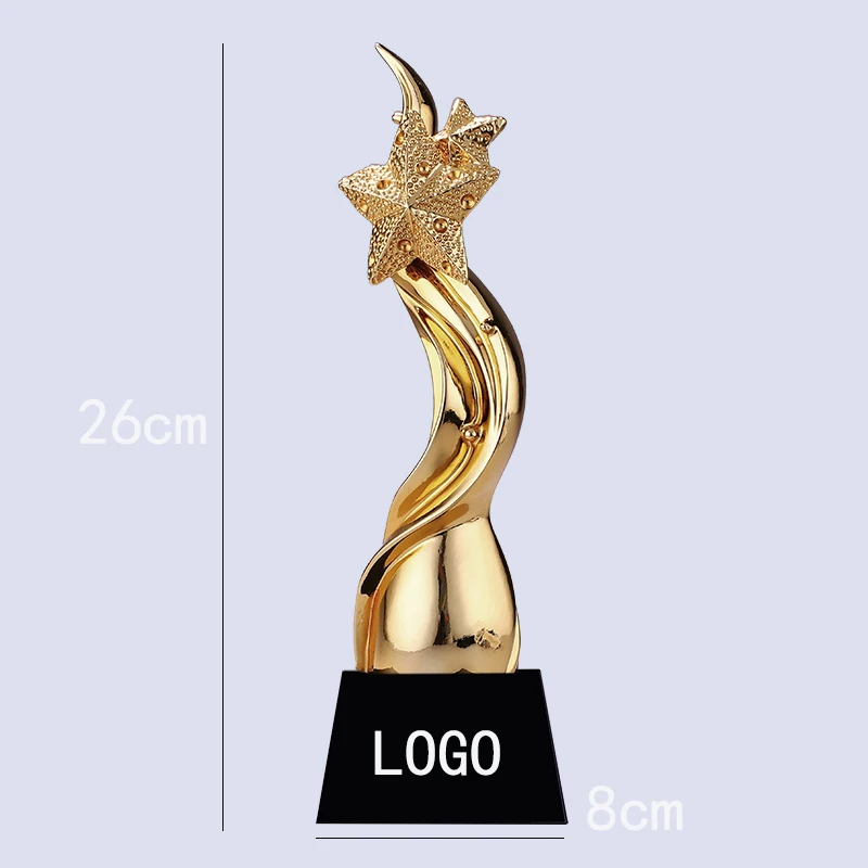 

Customized and Brave To Be The First Gold-plated Creative Metal Trophy Custom Pentagram Trophy Souvenir Free Lettering Trophy