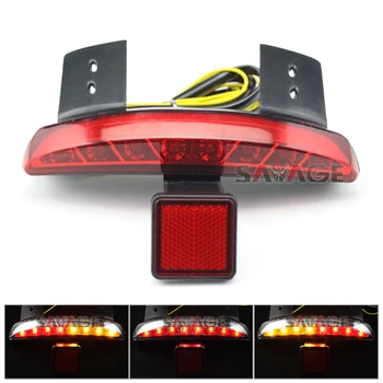 

For Harley Davidson XL1200N 07-11/ XL883N Iron 09-15/ X48 14-15 Red Chopped Fender Edge Integrated LED Tail Light Turn signal