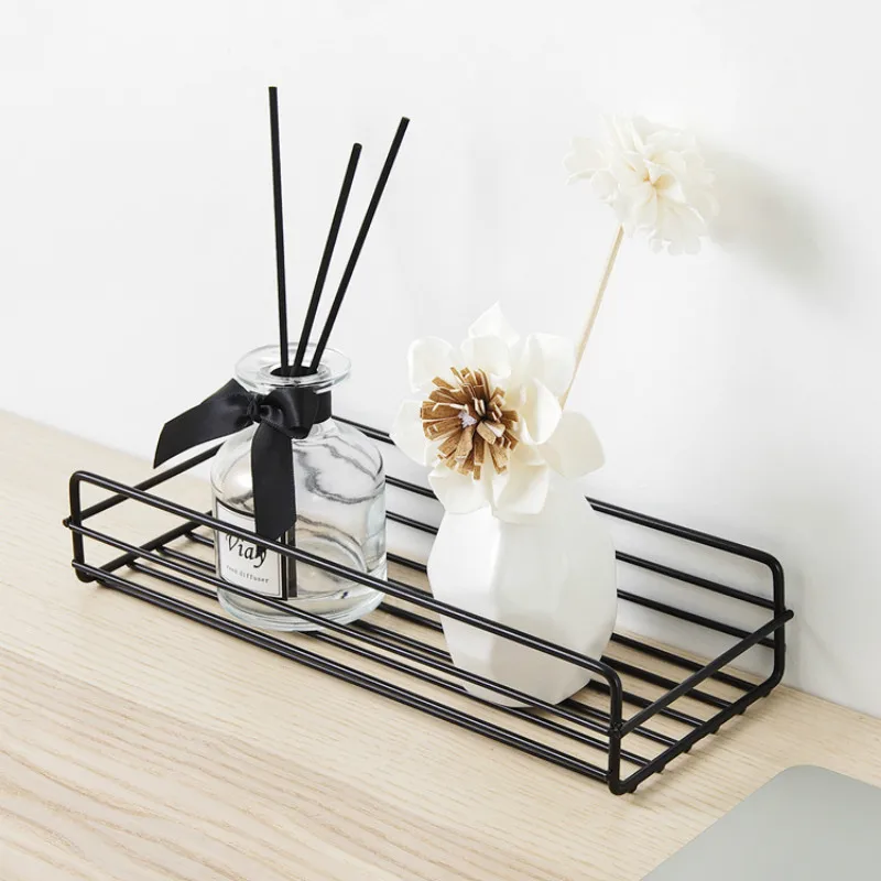 Japanese-style wrought iron bathroom shelf wall-mounted shower gel storage rack toilet free punch toiletry stand YHJ120605