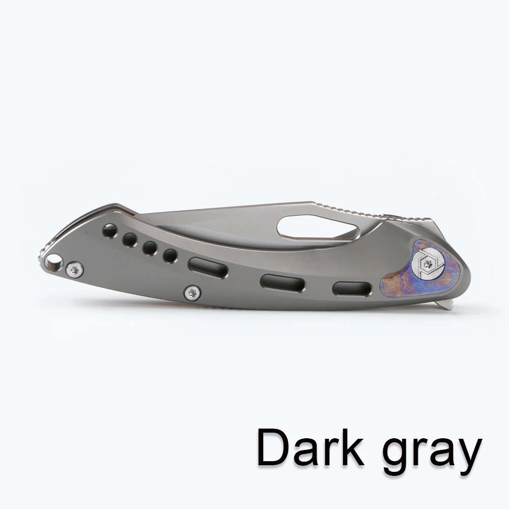 Dark gray CH MARSHAL выживания Охотничьи ножи S35VN лезвие Флиппер TC4 титановая ручка складной карманный нож для кемпинга и EDC - Цвет: Dark gray