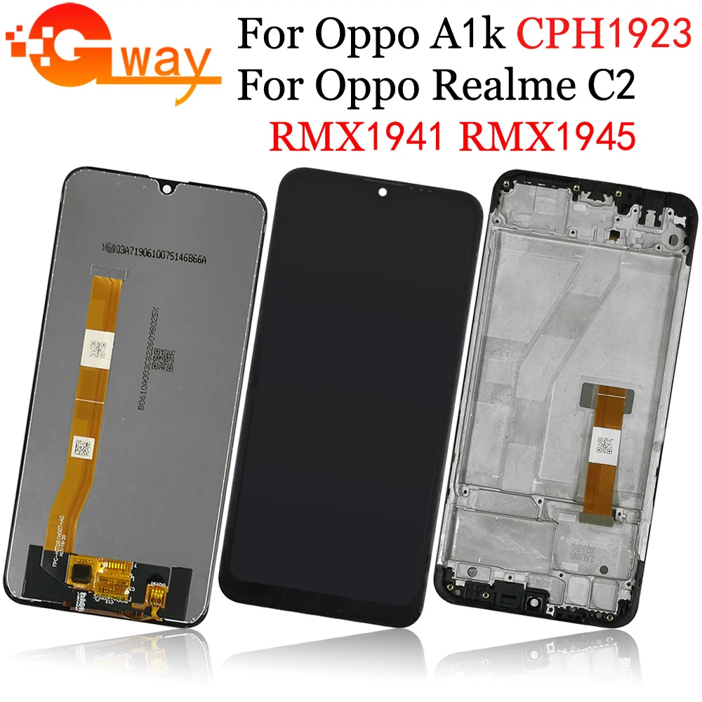 ЖК дисплей с рамкой для OPPO Realme C2 RMX1941 RMX1945 A1k CPH1923 Полноэкранный сенсорный экран