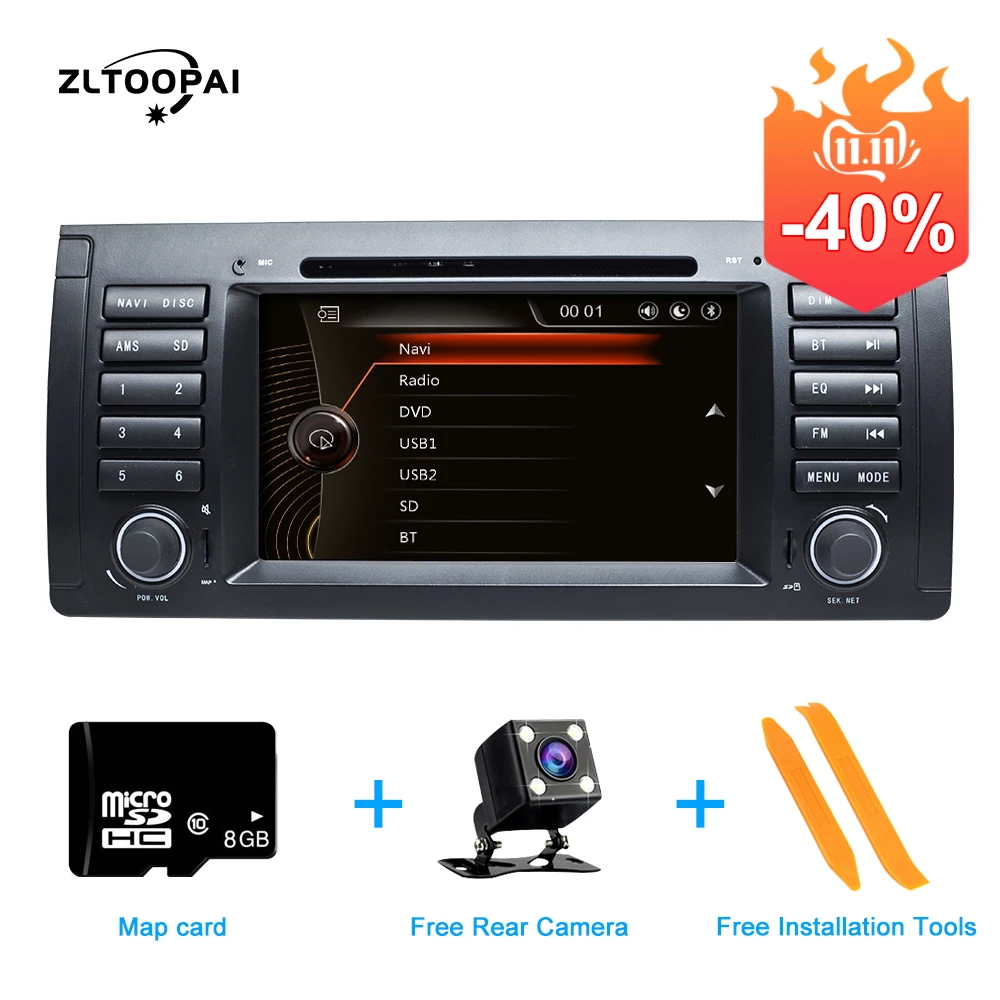 

ZLTOOPAI Car DVD Player 2 Din Auto Radio For BMW 5 Series X5 E53 E39 CANBUS Car Multimedia Player GPS Navigation Stereo DVR DAB