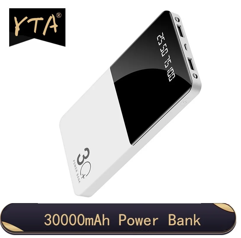 30000mAh Power Bank Ultra-thin Portable Power bank Charger with LED Digital Display External Battery For iphone Samsung S5 S6