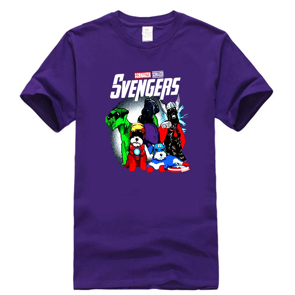 Мстители эндгейм Шнауцер Svengers футболка "Squad" черный хлопок мужская S-6Xl футболка Винтажная Футболка - Цвет: Фиолетовый