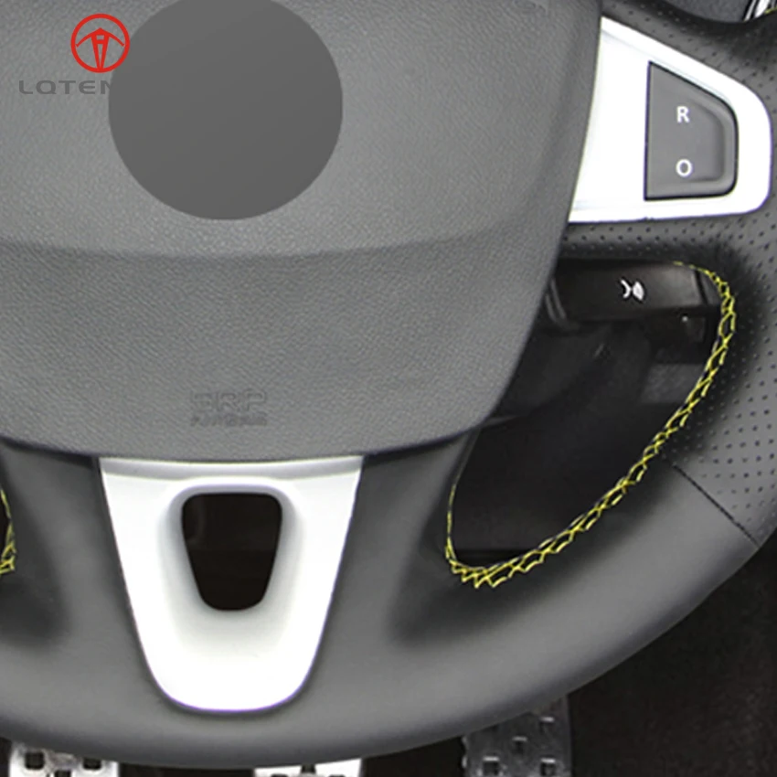 LQTENLEO черный чехол для рулевого колеса автомобиля из натуральной кожи DIY ручной работы для Renault Megane 3(Coupe GT) RS 2010