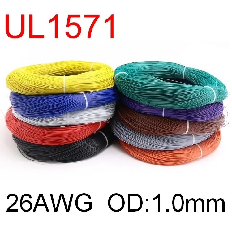 5M UL1571 26AWG PVC Electronic Wire OD 1mm Flexible Cable Insulated Tin-plated Copper Environmental LED Line DIY Cord Colorful |