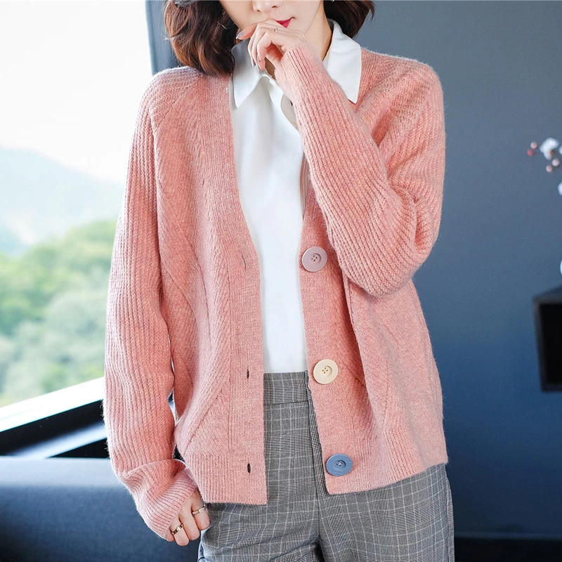 

2020 korean Style V-Neck Sweater Vintage Harajuku Cardigan Women Summer Knitted Cardigan Vintage Jumper Loose Elastic Tops Wom