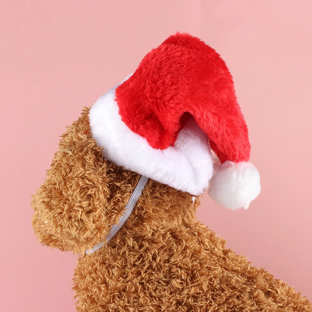 Рождественский костюм 19X13 см для кошек собак Щенок Регулируемая шляпа для животных Санта эластичная удобное платье праздничные аксессуары надувные фигурки животных