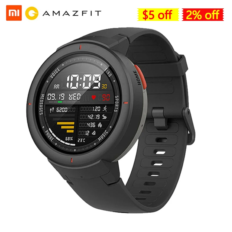 Huami Amazfit Verge спортивные Смарт-часы 3 gps водонепроницаемый Bluetooth воспроизведение