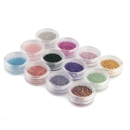 Лот из 12 Perler minibeads Нейл-арт Икра акриловый маникюр ногтей