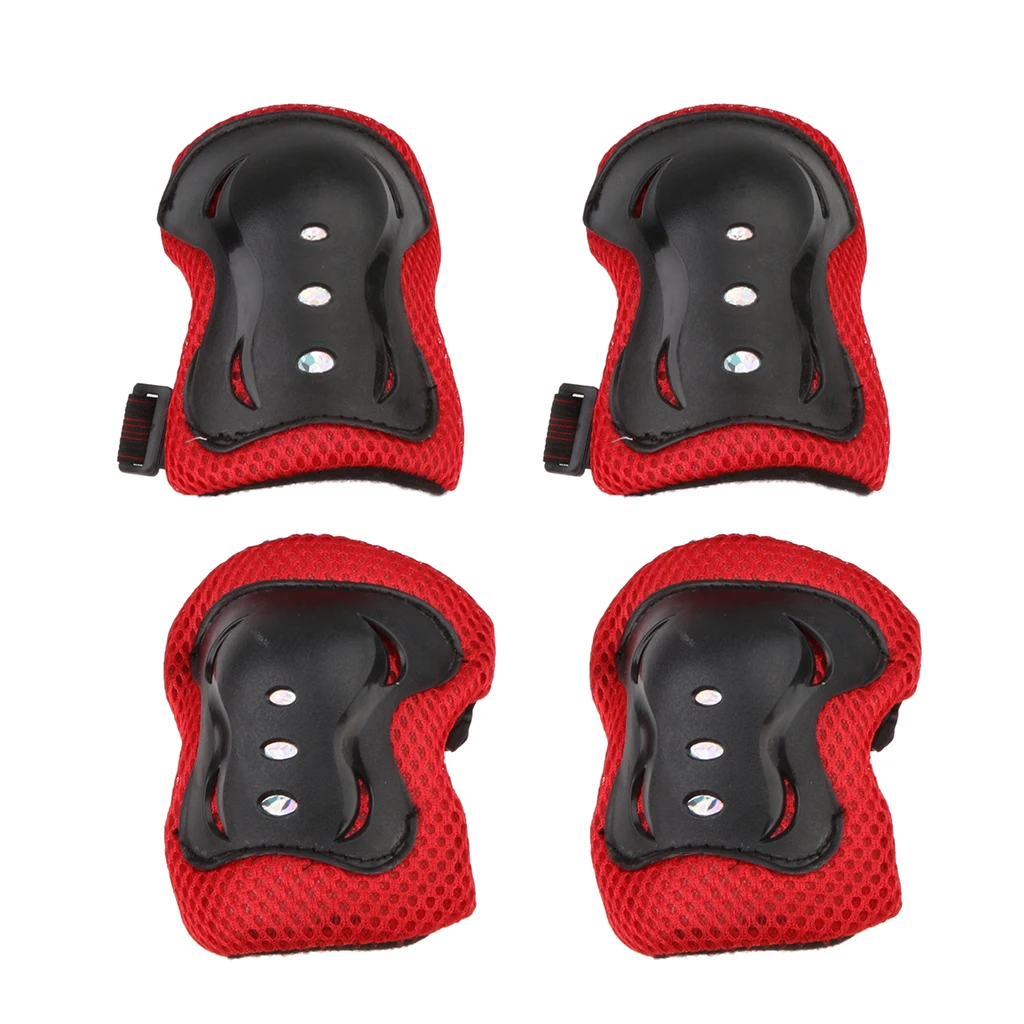 7 Pieces Kid Child Roller Skating Cycling Skateboard Scooter Helmet Knee Elbow Pad Wrist Guard Red/Blue/Pink