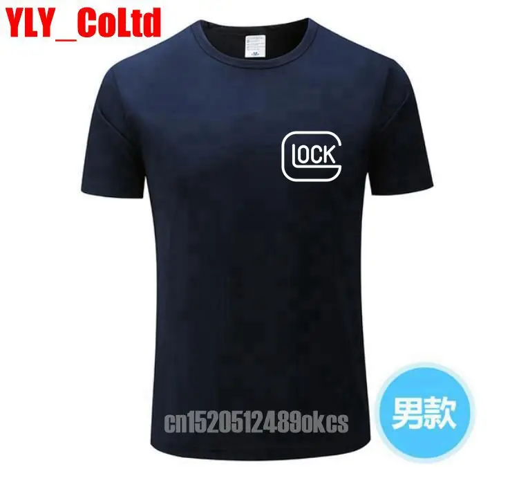 Мужская футболка Glock футболка с уникальным дизайном хлопок Графический Футболка с коротким рукавом унисекс Женские Мужские футболки GG-235