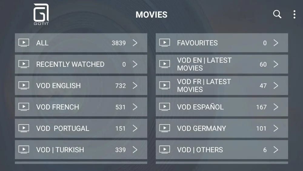 Gotit Android tv box франч IP tv подписка канал IP tv французская Испания Португалия Арабский канал IPTV 7000Live+ Vod Mag M3u