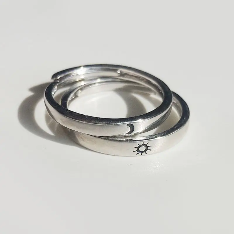 2 шт солнце и луна парные кольца для влюбленных набор обещаний обручальные кольца для него и ее